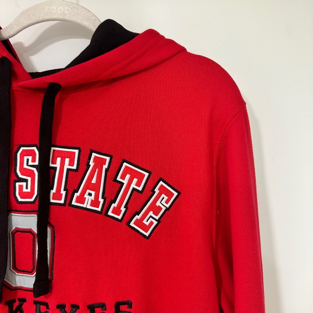 Ohio State Buckeyes Hoodie Mens L Red Embroidered NCAA Football Pullover Fleece